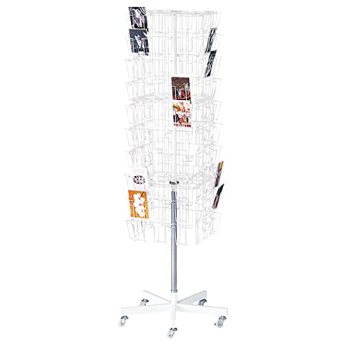 回転式カードスタンドディスプレイ 円筒型 ストア・エキスプレス 什器 回転 棚 ディスプレイ_4段6面卓上回転